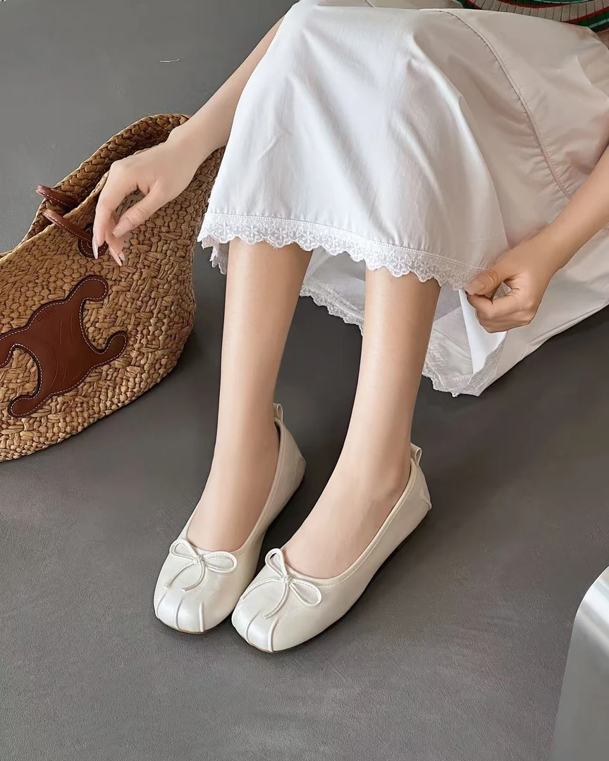 〖古尚女鞋〗2025-2软底软面百搭浅口单鞋女蝴蝶结玛丽珍舞蹈鞋女鞋