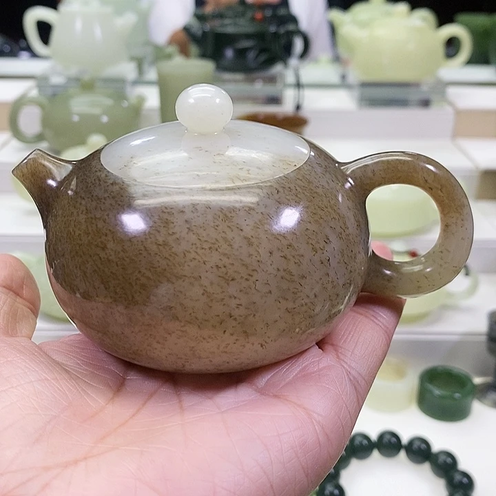 未镶嵌和田玉挂件同**动茶壶