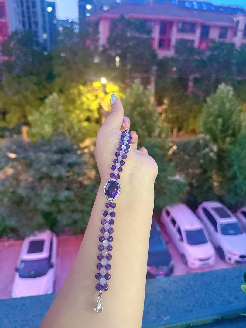 【莹莹专属】天然紫水晶白月光手链M4786