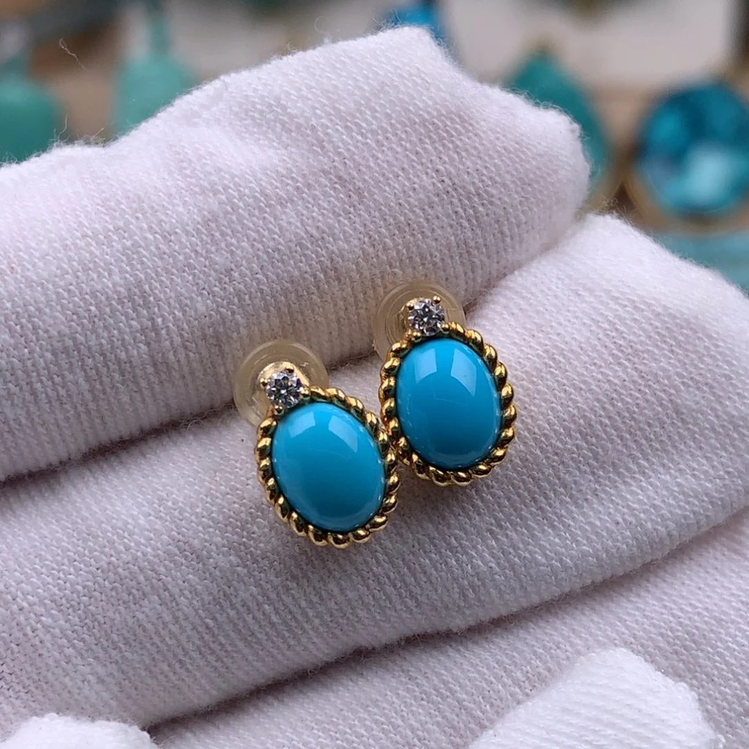 绿松石18K金镶嵌珠宝奇石