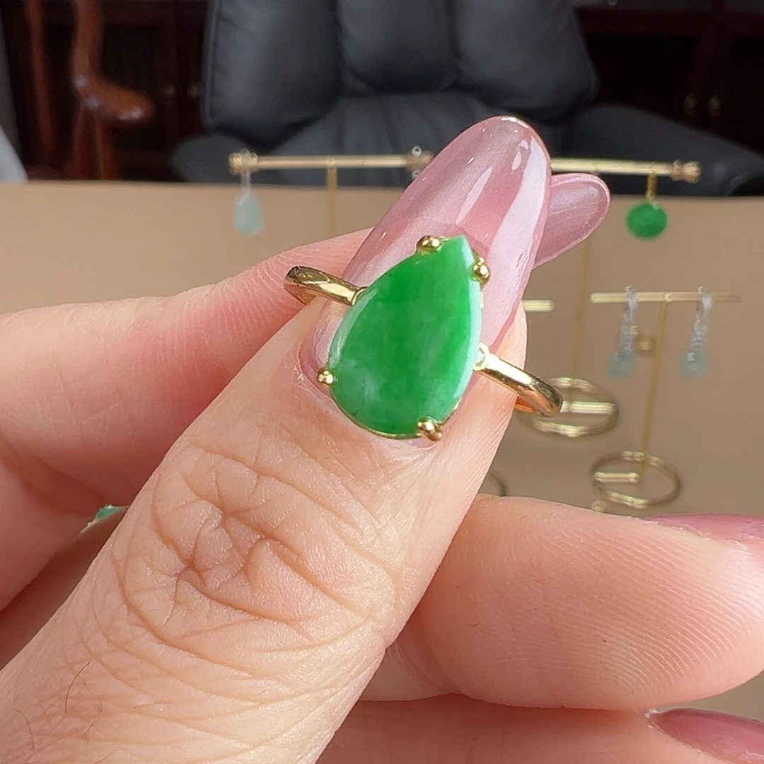 翡翠银S925镶嵌戒指戒指8