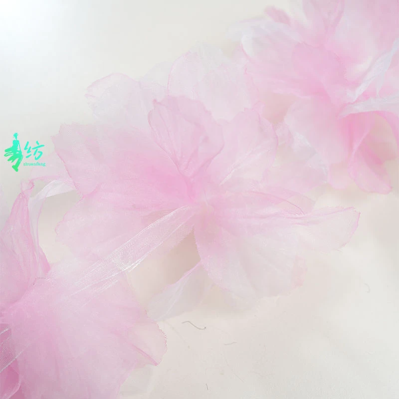 【凌先生】立体欧根纱花边花朵装饰服装鞋帽头饰DIY配件