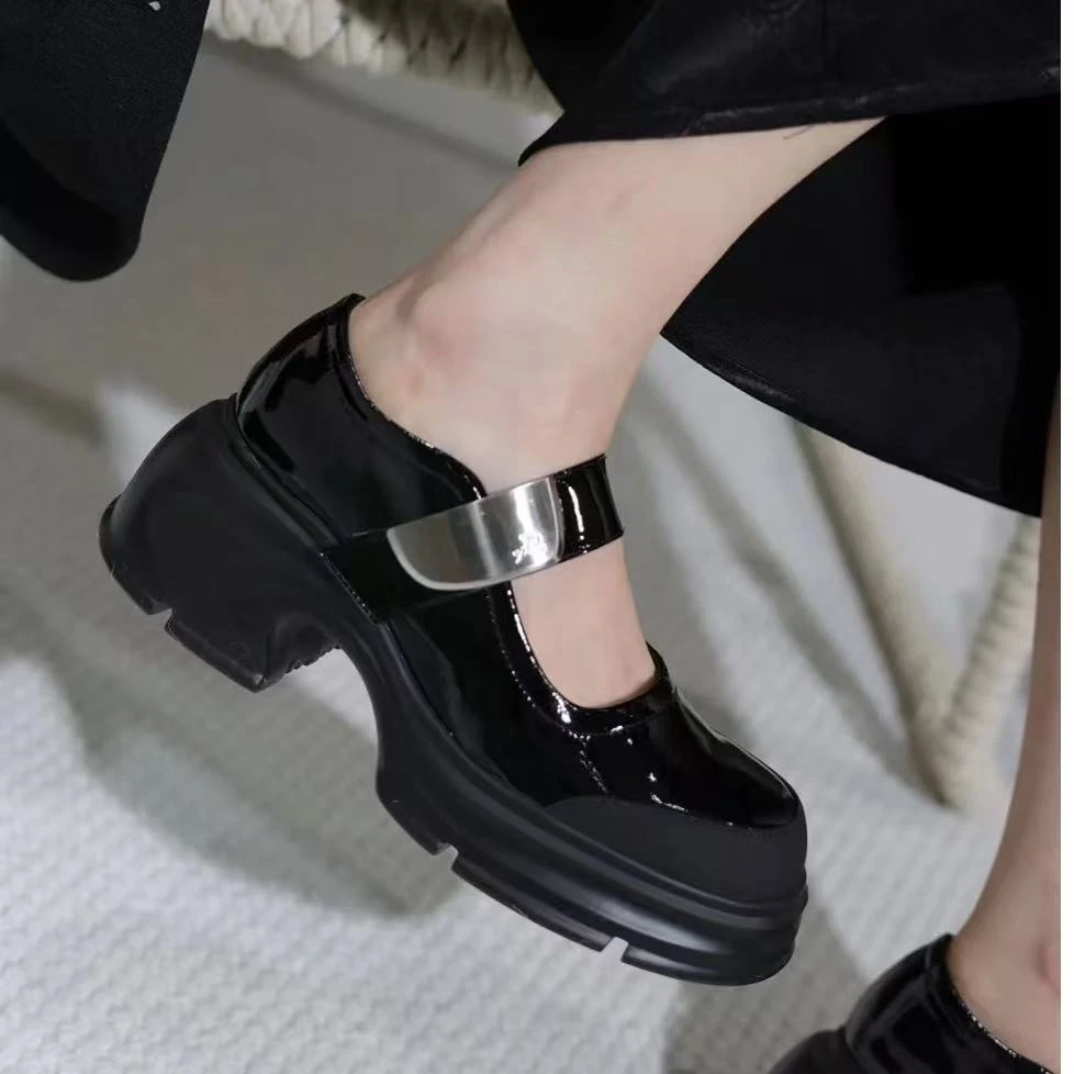 现货B1｜真皮羊里垫法式厚底玛丽珍鞋女｜半码拍小｜0080