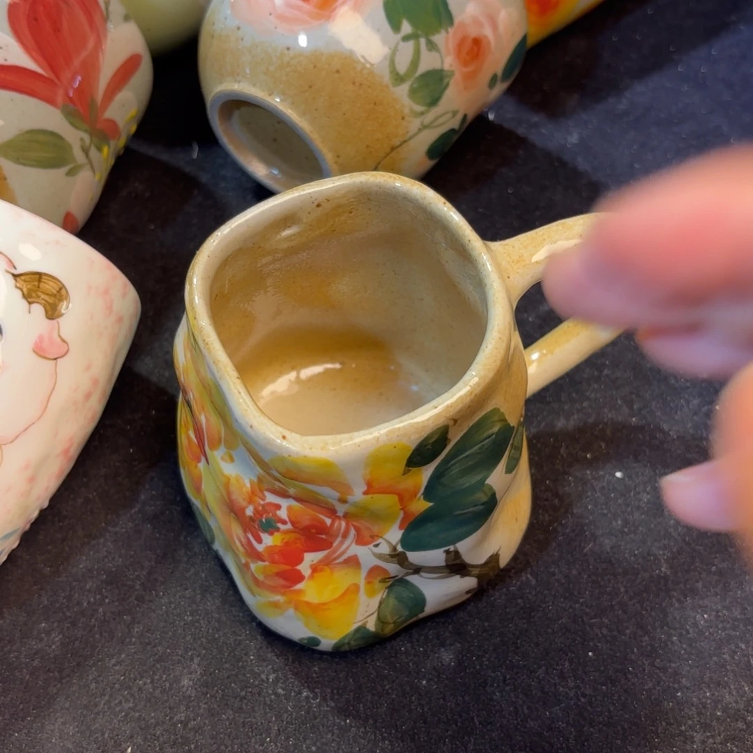 景德镇手工手绘把手杯