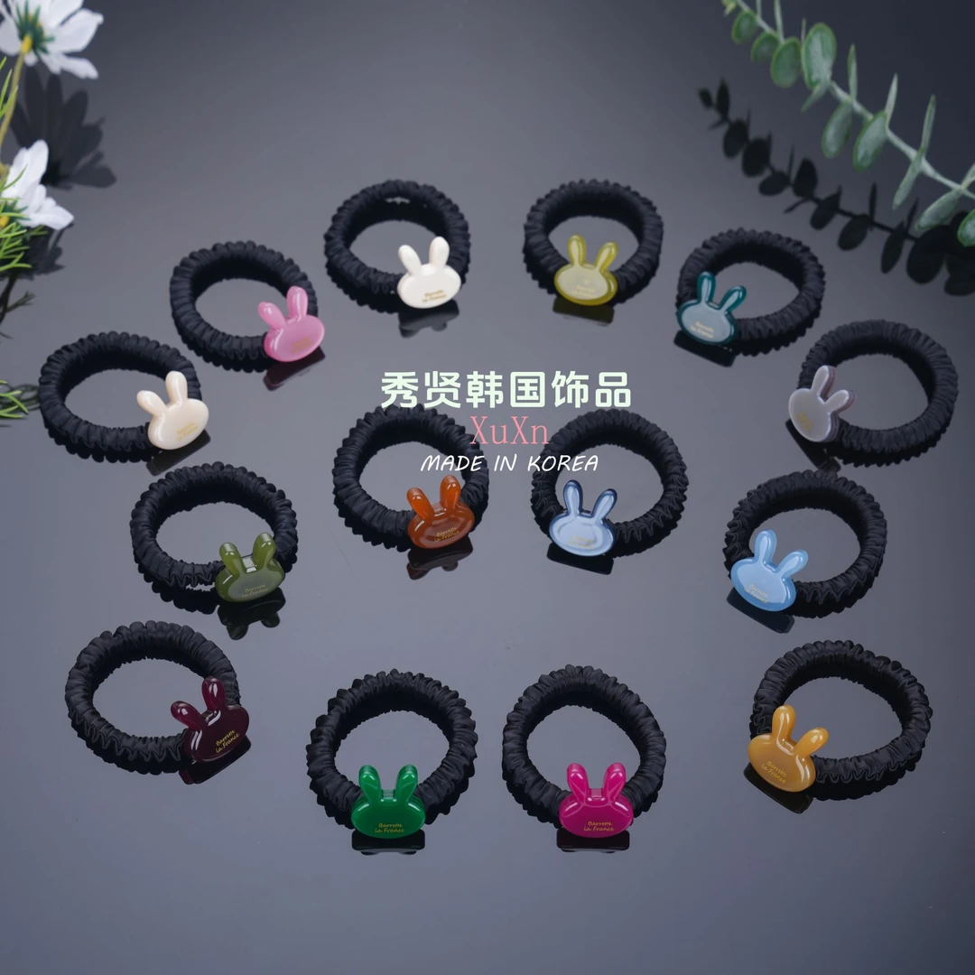 韩国BF小兔头细发圈发饰ins小众饰品氛围感小件饰品发饰精致饰品
