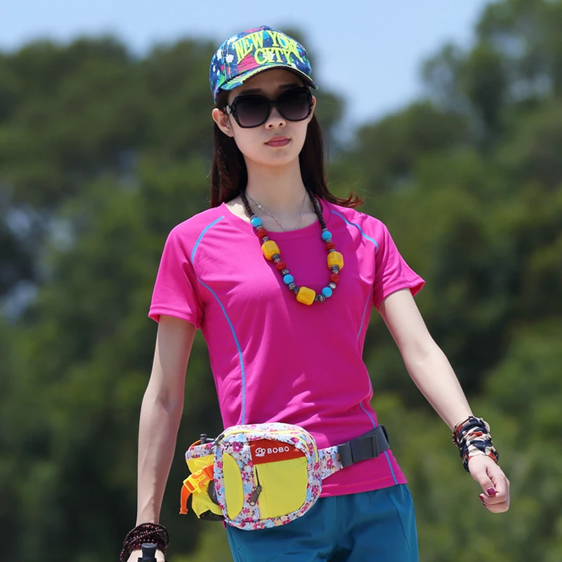 夏季速干短袖女士户外运动衣薄款透气吸汗运动T恤多色徒步速干衣