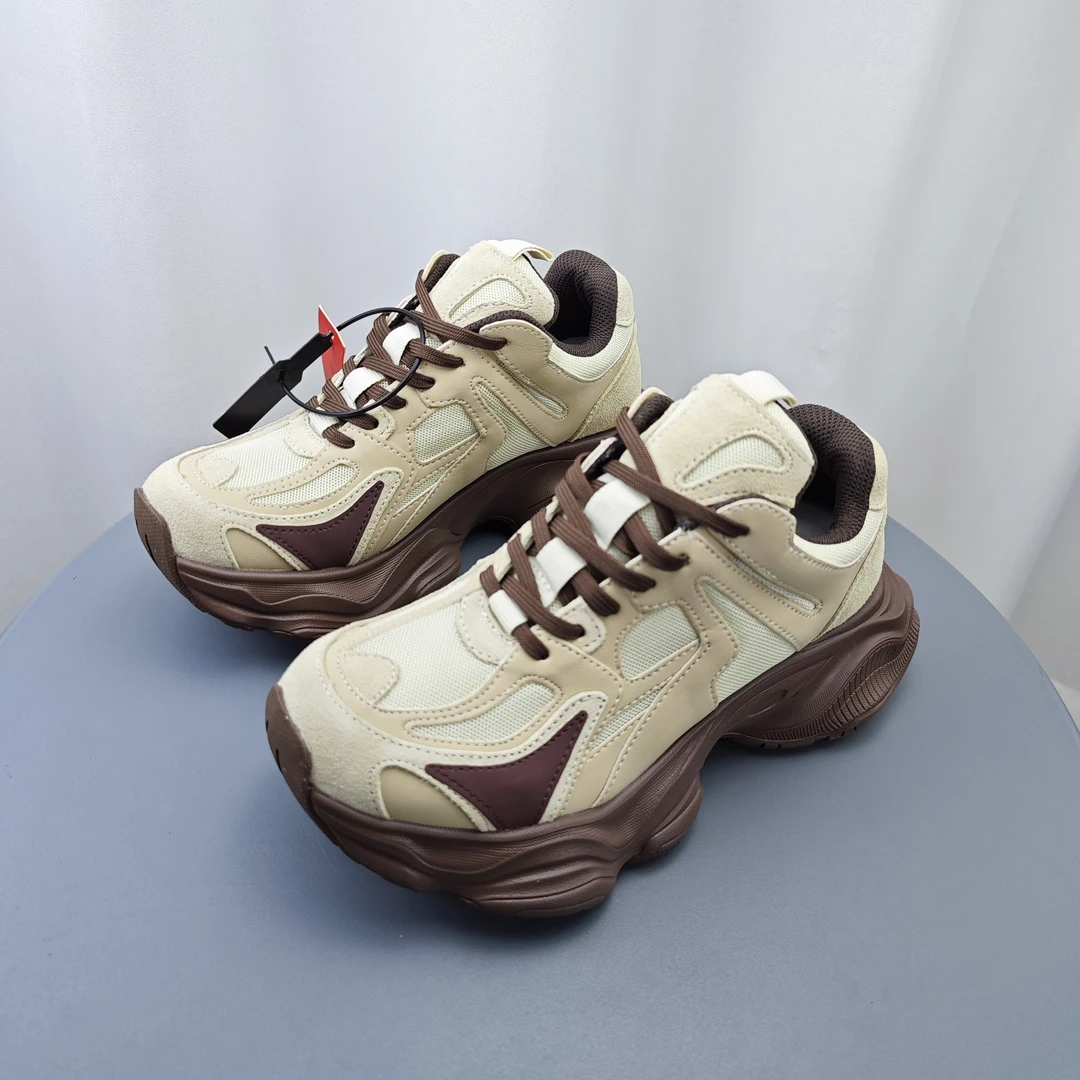 SGIRL TWTW松糕底复古拼色老爹鞋女2025新款百搭时尚运动休闲鞋潮