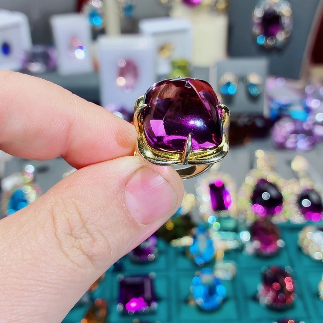 银S925镶嵌紫晶戒指