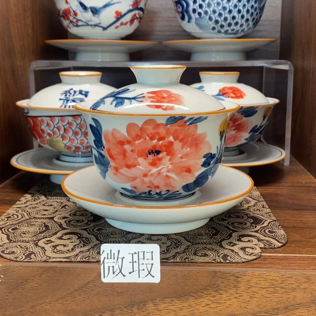 釉下彩老陶泥手工绘制
