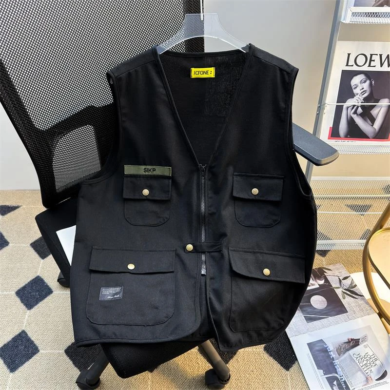 【OOTD】美式复古机能风工装马甲男夏季vibe潮牌宽松休闲水洗百搭