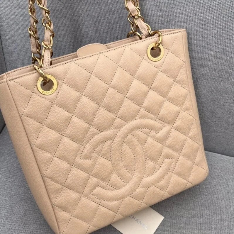 95新 Chanel/香奈儿 中号裸粉色pst单肩包