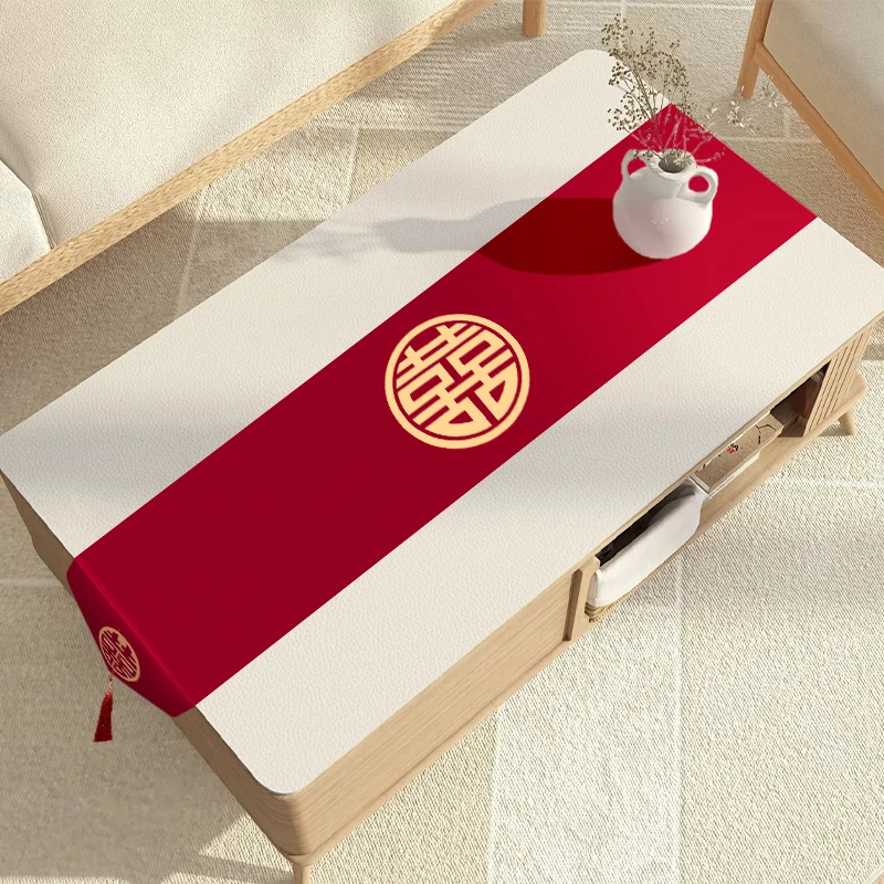 结婚桌旗红色茶几桌布婚房布置装饰餐桌电视柜盖布婚庆用品大全