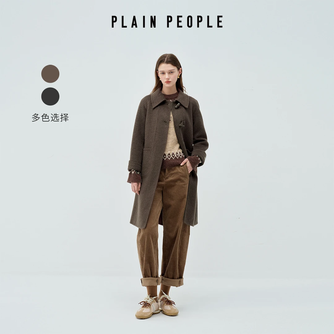 PLAIN PEOPLE长款翻领毛呢大衣DC0102D31