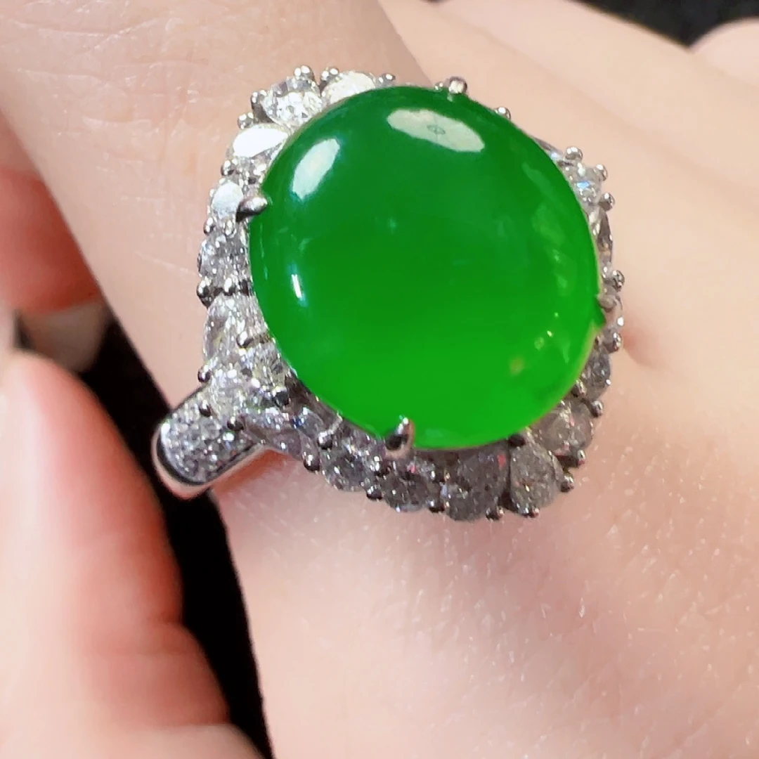 翡翠戒指18K金镶嵌【福利款】签收后24小时鉴赏期