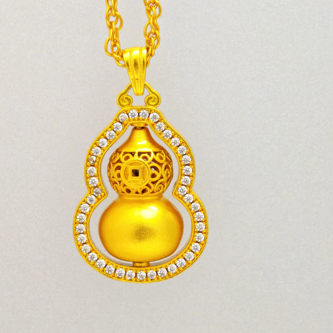 铜合金项链 ZIYAN/子妍 时尚镂空葫芦吊坠项链