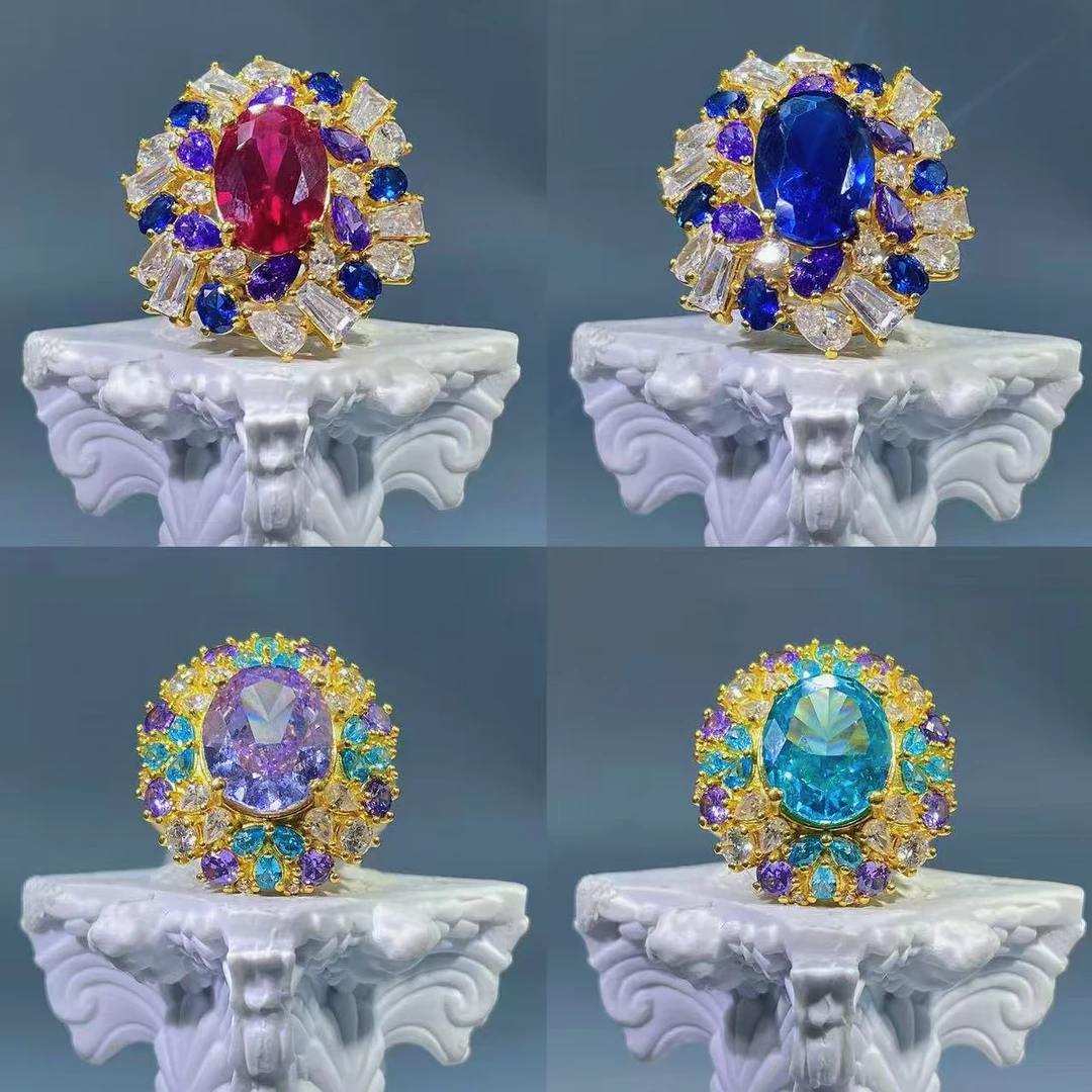 【七夕抢购】黄金足金999 星芒繁花系列黄金戒指精致重工