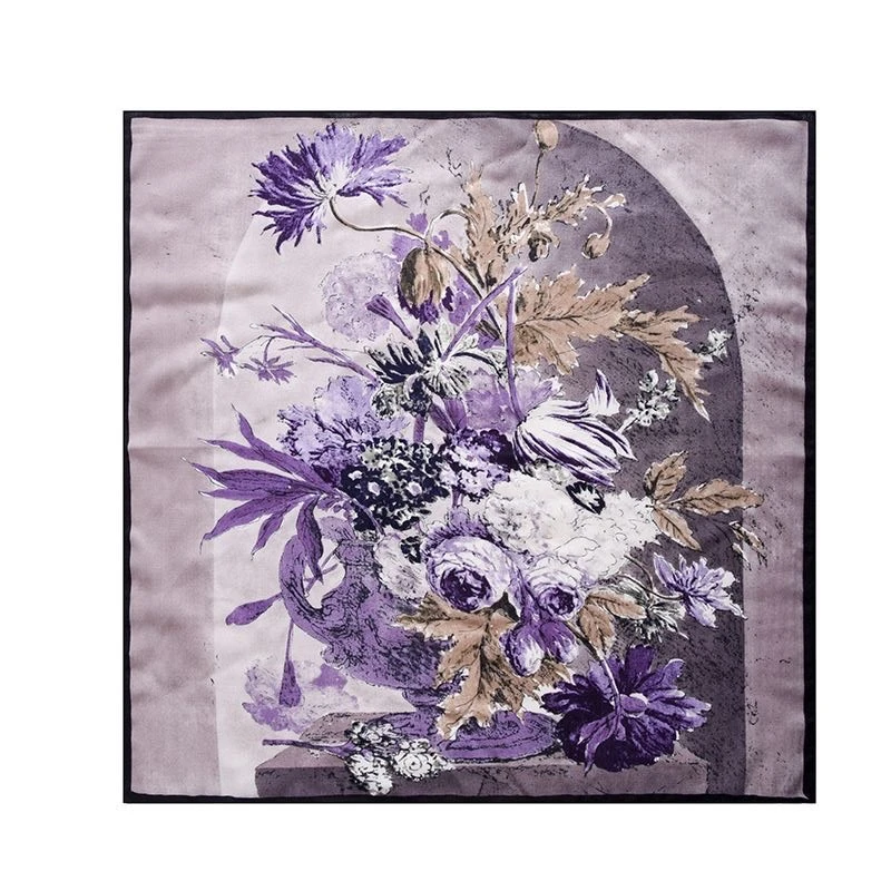 欣欣丝绸【紫鸢】女士丝巾围巾精选搭配优雅四季佩戴时尚丝巾女