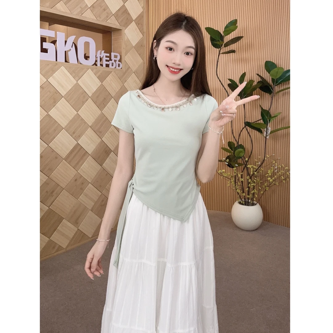 碧高小个子女装  复古风绑结时尚设计感上下套装