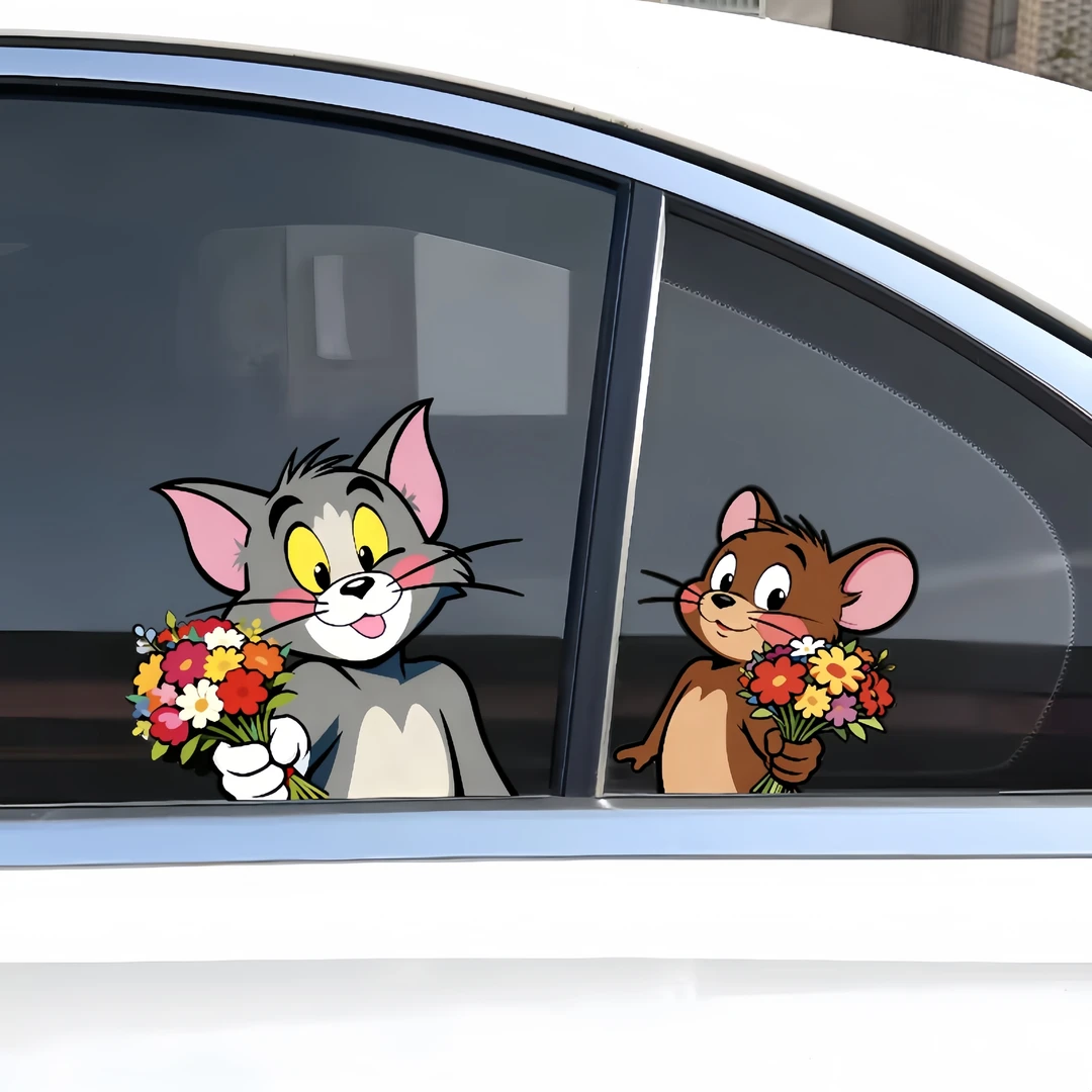 猫和老鼠车贴汽车车身车窗玻璃摩托车装饰贴纸卡通可爱电瓶车贴纸