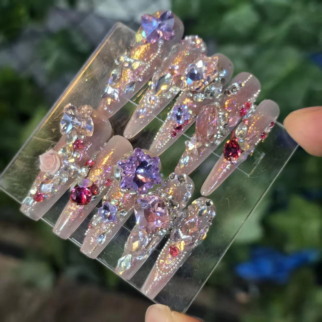 维纳思丶(奥捷 锆石+小钢珠+无缝隙)珠宝级丶手工穿戴甲