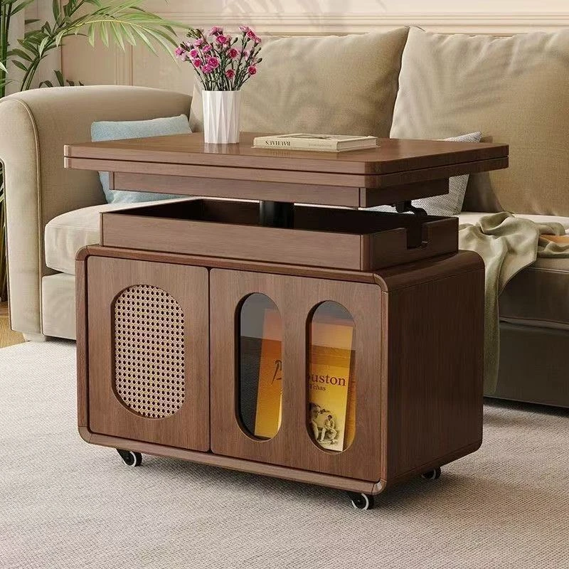 实木茶几移动升降折叠客厅家用茶桌茶台小户型多功能新款推车沙发