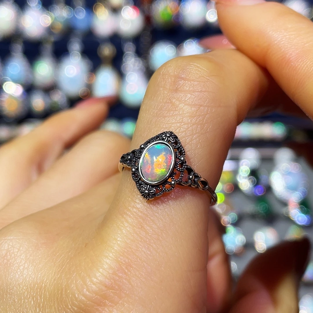 欧泊银S925镶嵌戒指