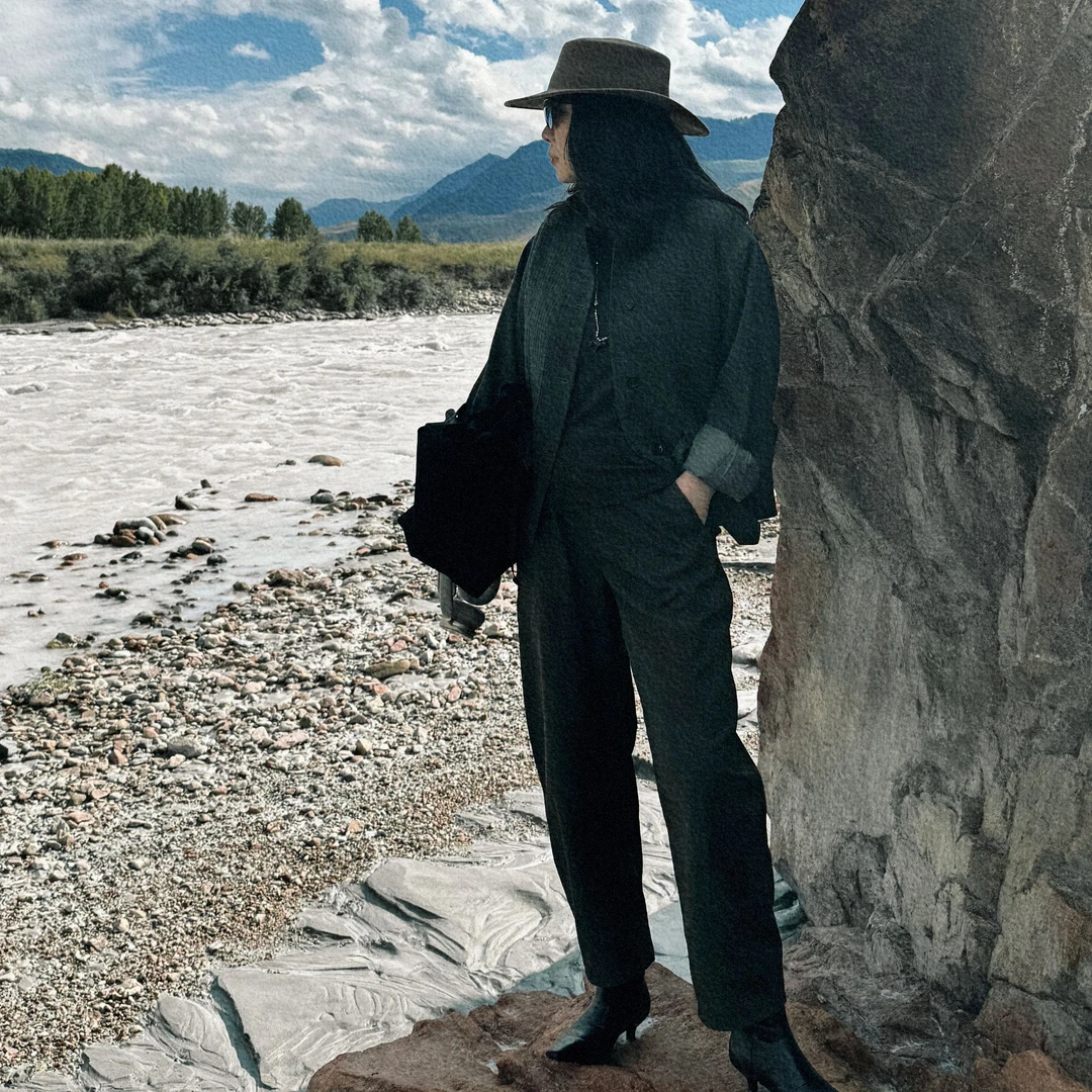 Ms.Qnn“腔调升级” 抗皱面料松紧腰茧型立裁显瘦休闲裤 52P521 Q姐