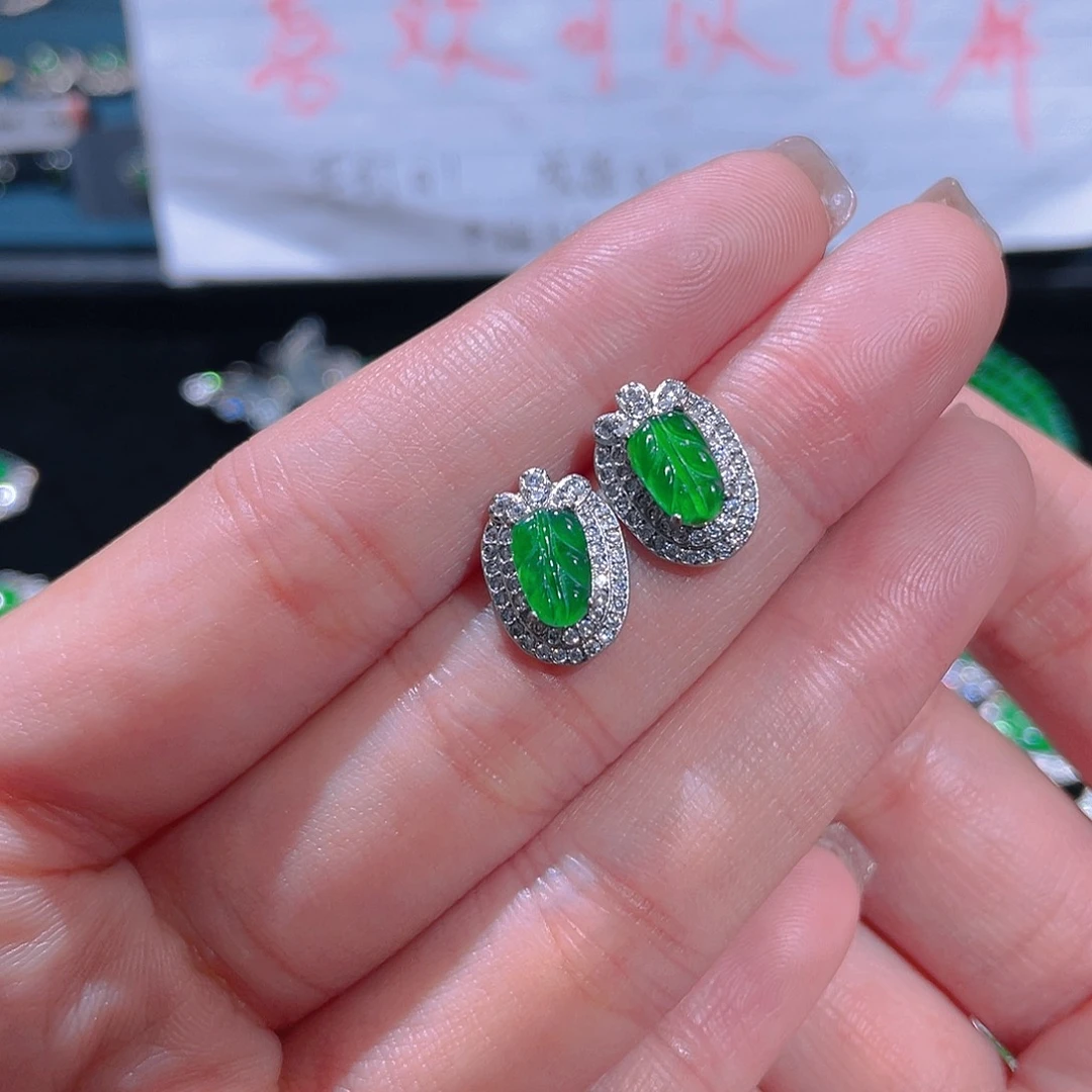 未镶嵌翡翠耳饰耳钉