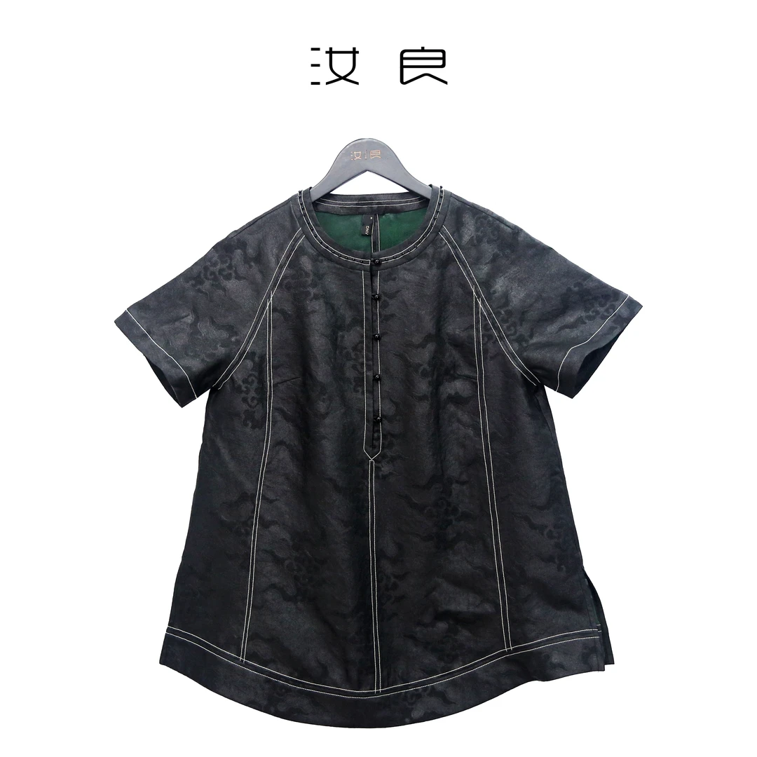 祥云明线钉珠上衣