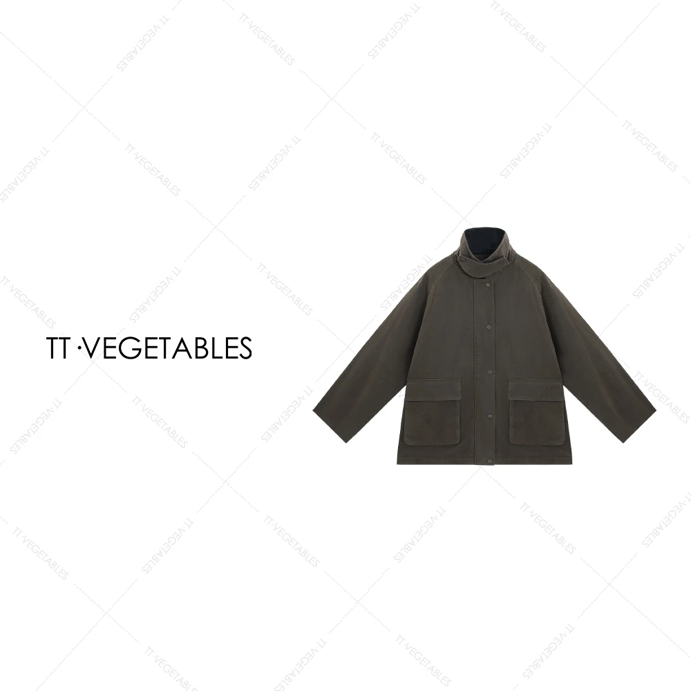 噢芬/小个子 【书檐】纯棉灯芯领工装高端气质秋冬保暖外套522241