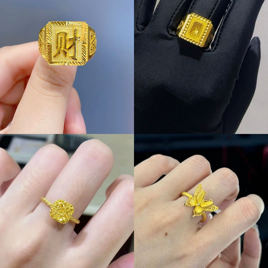 足银戒指 足银真金戒指【男女戒指集合】气质经典素款