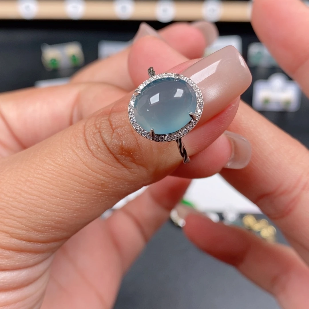 银S925镶嵌戒指翡翠