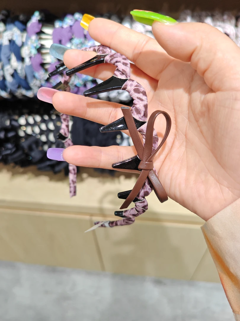 法式时尚轻奢发箍百搭粉豹纹