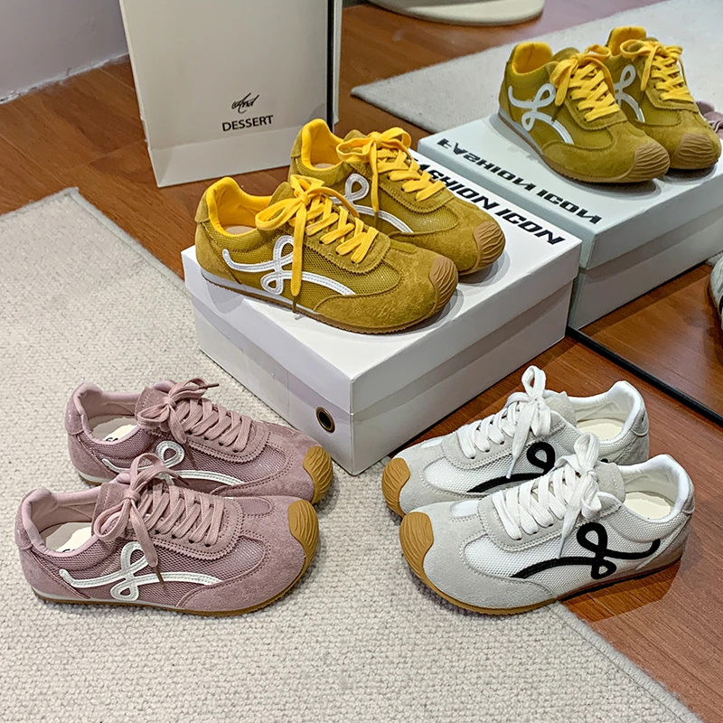 超火小众明系低饱和德训鞋女2025春季新款百搭软底平底休闲阿甘鞋