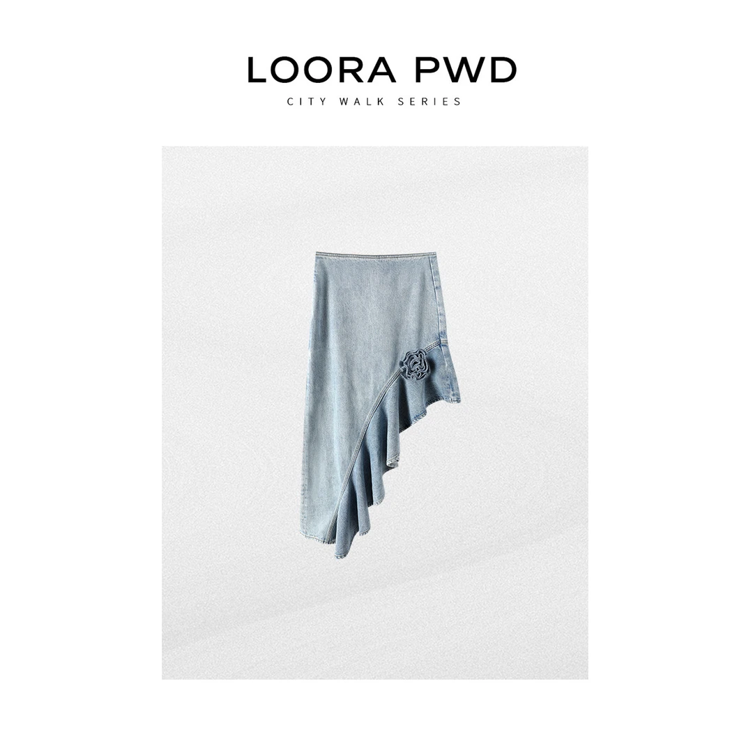 LOORAPWD/罗拉密码【鲲之梦境】不规则时尚设计牛仔裙25CJBF0067N