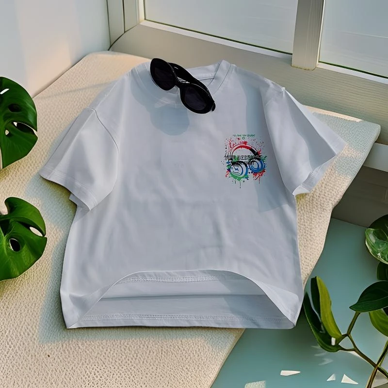 2025夏季儿童印花百搭休闲潮流短袖
