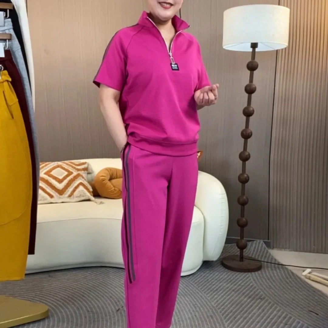 韩版时尚套装城市运动风时尚套装上衣夏季休闲风女装运动服