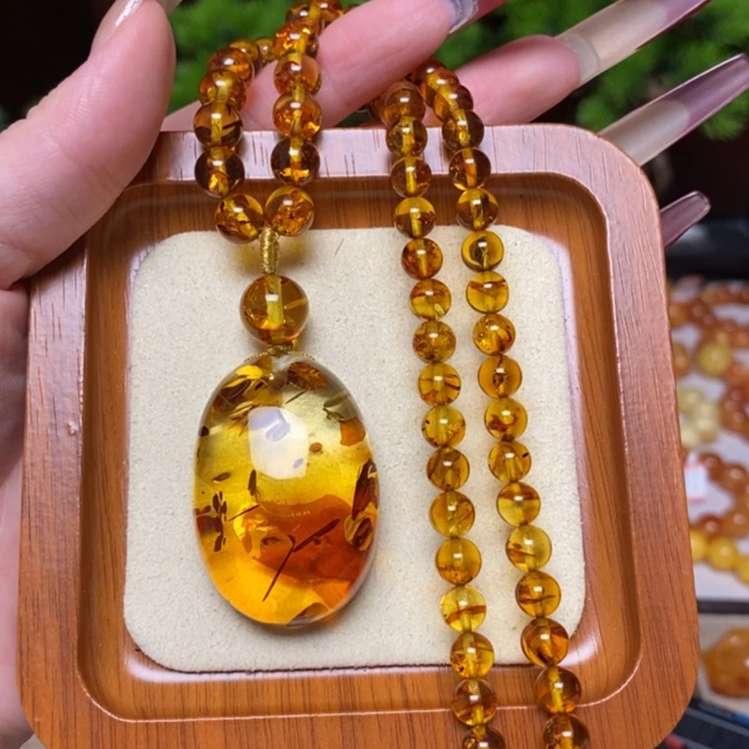 【闪购商品】琥珀（花珀）颈饰未镶嵌项链