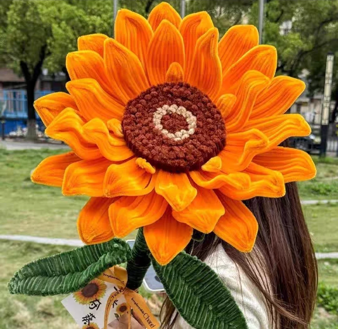特大巨型向日葵仿真花扭扭棒花束diy手工材料包送中高考加油礼物