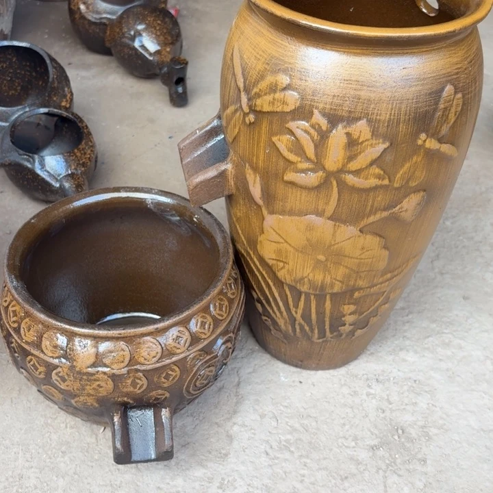 紫砂花盆口径19/38，20/16瑕疵进水口2.5厘米