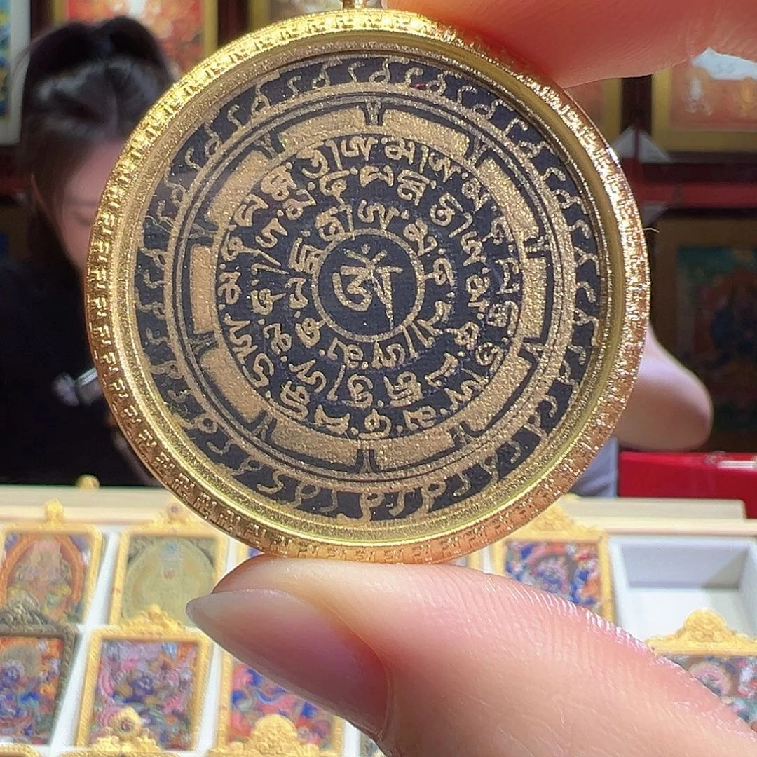 吊坠手绘唐卡六字箴言