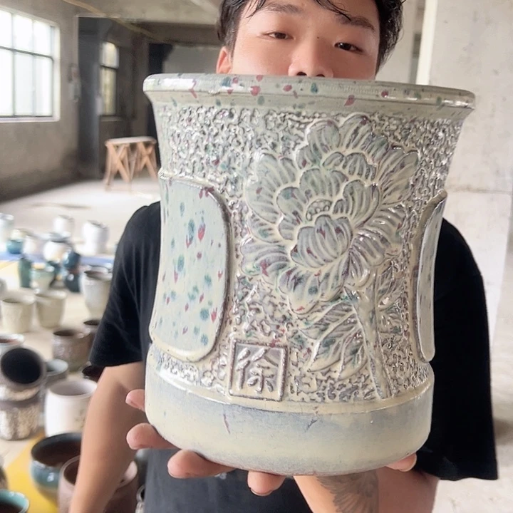 紫砂花盆高22口20