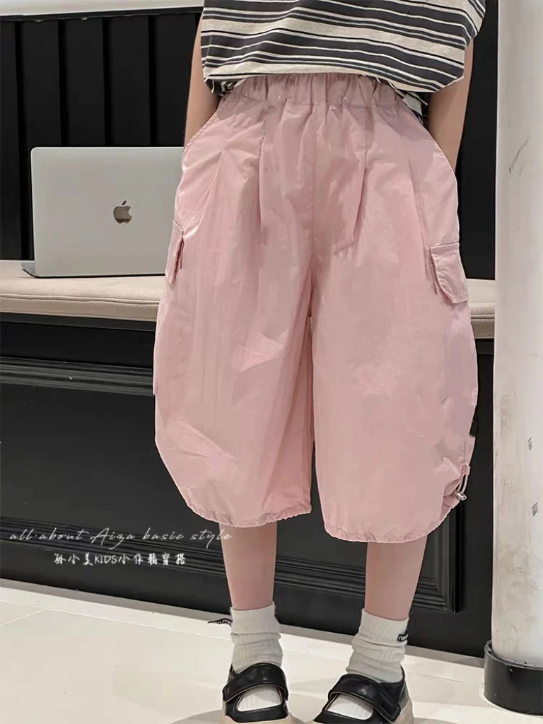 儿童夏季水洗棉工装裤五分短裤棉布裤【以直播实物为准A-14-13-2