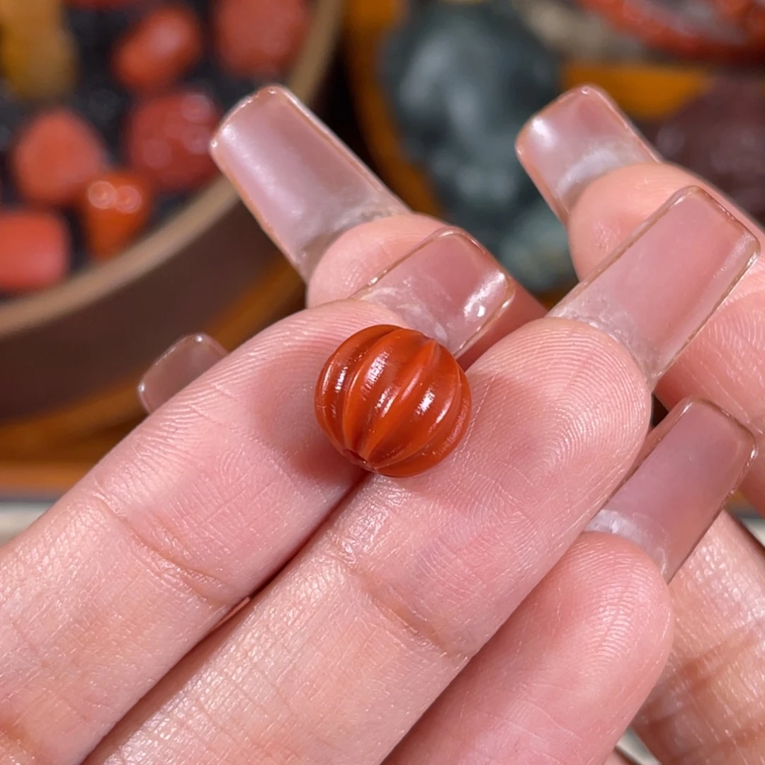南红玛瑙未镶嵌瓜珠 10.2x9.5mm 不换退