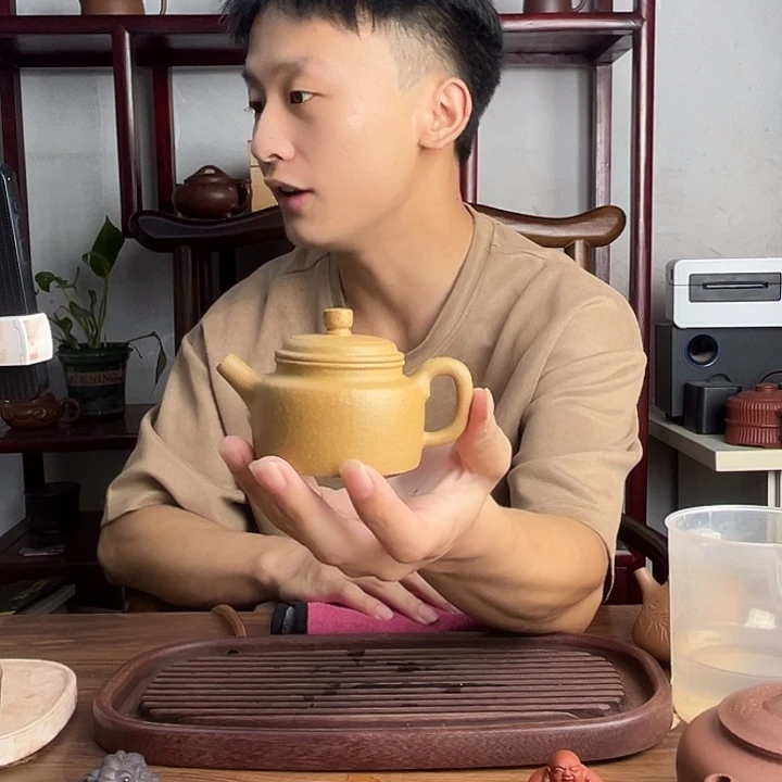 茶壶紫砂原矿黄金段 小品德中紫砂壶