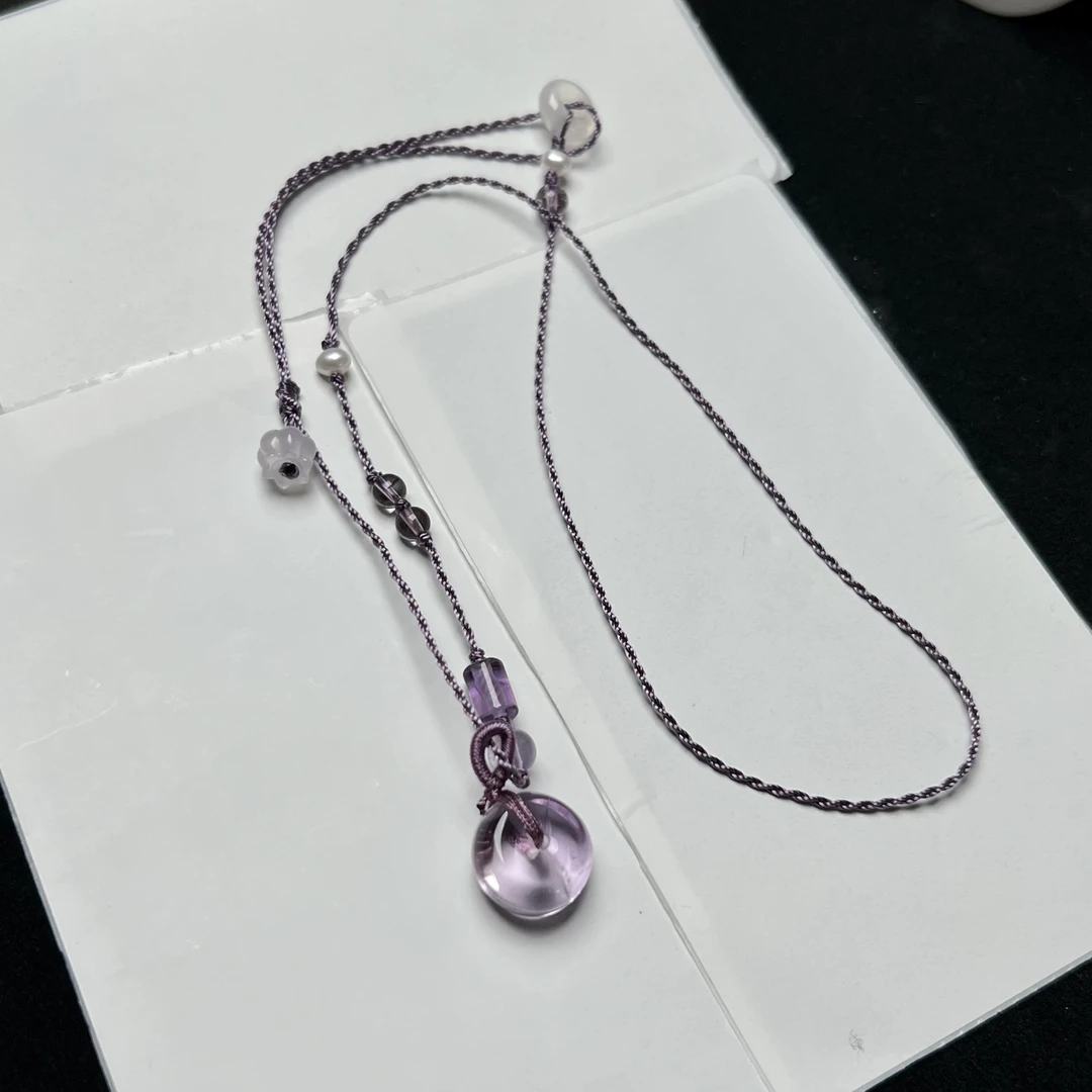 紫水晶平安扣设计款项链   KT24082509