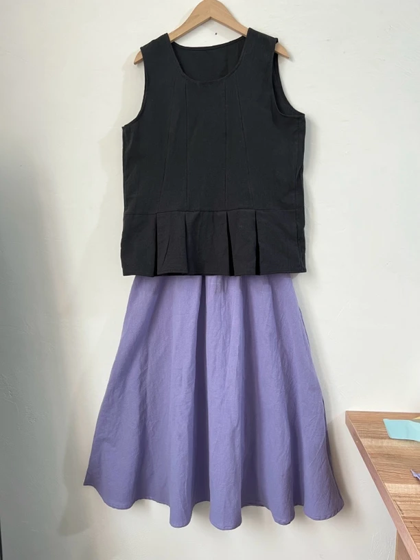 复古文艺美式休闲百搭显瘦简约气质夏季半身伞裙