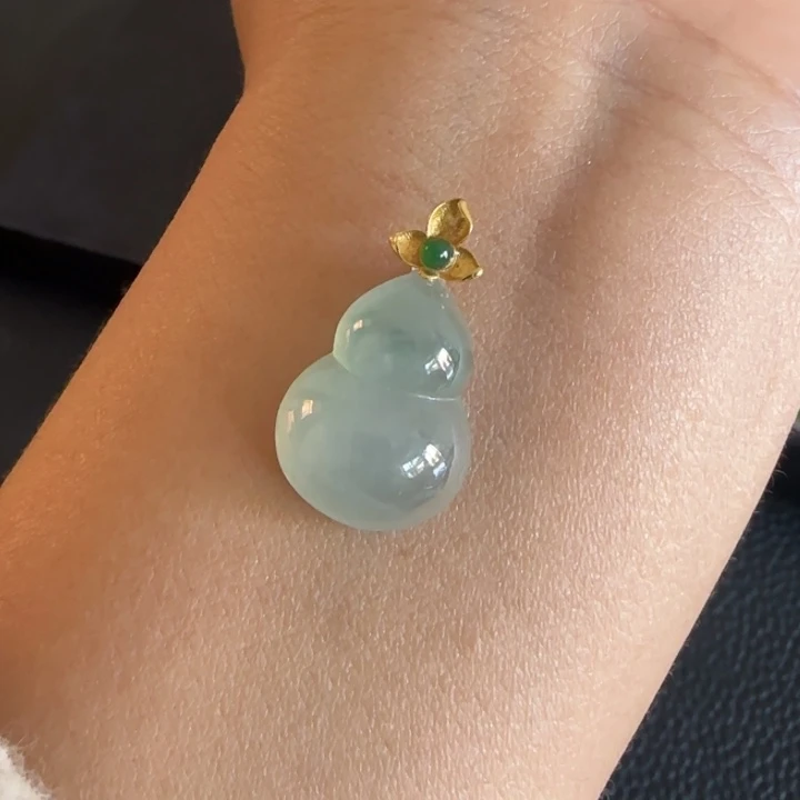 翡翠颈饰18K金镶嵌葫芦L