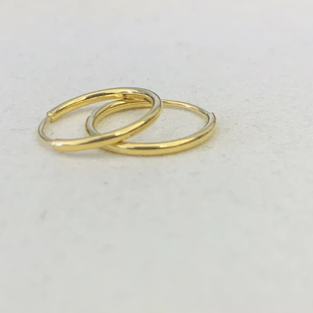 水贝黄金足金999小克重12mm耳圈一对DP1120