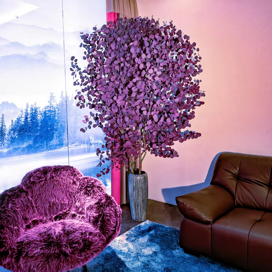 【2米】暮山紫落地苹果尤加利叶花材用于高端家具软装可长期摆放